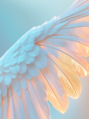 Naklejka premium Angelic Wings: A Pastel Dream of Flight and Freedom