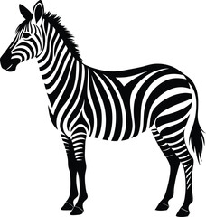 Minimalist Zebra Illustration Monochrome African Animal Art.