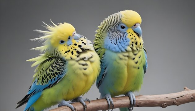 Budgerigar Portrait in Realistic and Humorous Style with Instruments and Outfits
