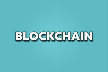 Blockchain (Blockchain) - A turquoise banner illustration with white text.
