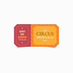 Circus Entry Ticket Vintage Style Vector