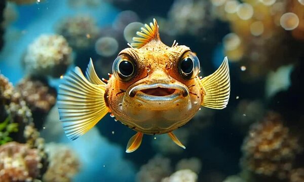 Funny Fish in Aquarium Tank