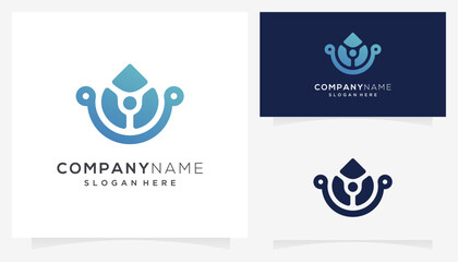Abstract water drop technology logo design ideas. Creative vector illustration based icon template.