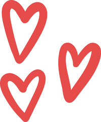 Three Heart Icons for Decoration