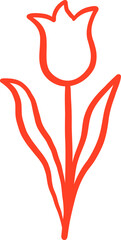 Hand drawn tulip flower illustration