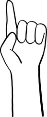 Hand pointing up gesture illustration