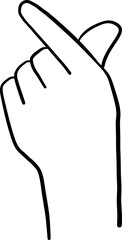 Finger heart hand sign illustration