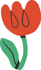 Hand drawn tulip like floral illustration