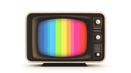 Retro TV with Rainbow Test Pattern.