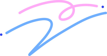 Abstract heart-shaped curved line with artistic flow