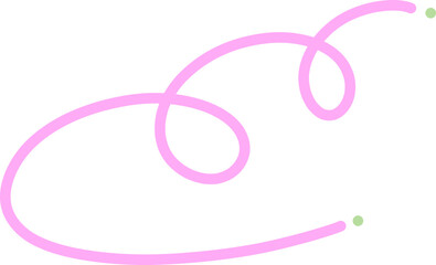 Playful abstract curved line with spiraling loops