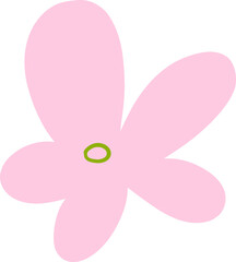 Rounded hand drawn pink floral design for decorative accents