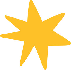 Hand drawn star abstract shape with sharp pointed edges for creative designs