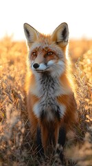 Fototapeta premium Red Fox in Golden Meadow