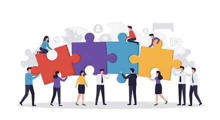 Teamwork Collaboration Business Concept Illustration