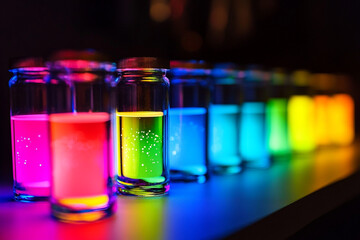 photo of quantum dots glowing different colors