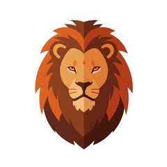 Obraz premium Majestic Lion Head Design African Wildlife Animal Portrait Flat Style Illustration