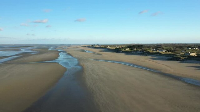 The coastal fortifications of Utah Beach in Europe, France, Normandy, near Carentan, in spring, on a sunny day.&nbsp;