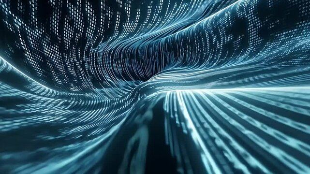 Abstract Digital Data Flow in Blue Representing Information and Technology Network