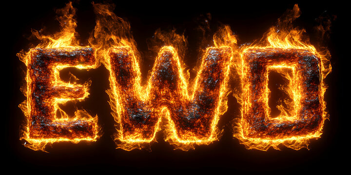 Fiery Letter EWD 3D Render