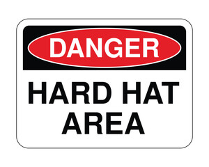 Obraz premium Hard Hat Area Safety Sign, Workplace Protection Indicator, Construction Zone Alert – High Quality Stock Image