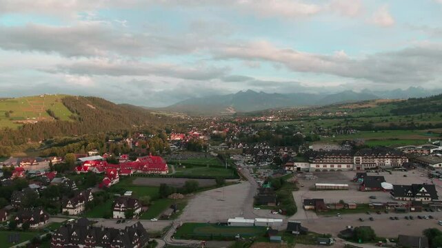 Aerial View of Zakopane &ndash; Scenic Mountain Town in Southern Poland