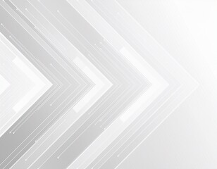 Technology banner design with white and grey arrows. Abstract geometric vector background