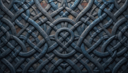 Dark Blue Intricate Knotwork Pattern Texture