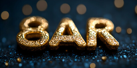 Golden Glitter 8 Bar Abstract Image