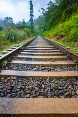 Close up of railway tracks, Ella, Sri Lanka