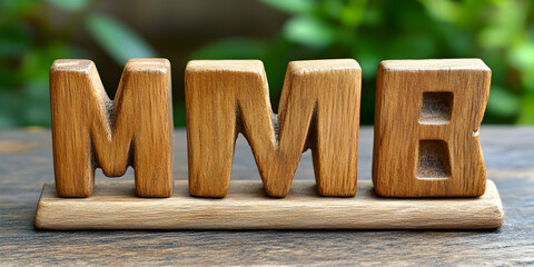 Wooden Letters MM B  Illustration
