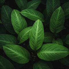 Latar belakang daun hijau beresolusi hd