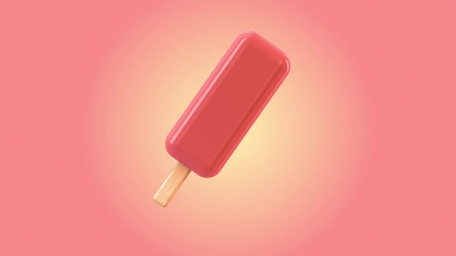 Melting Popsicle Dripping in Loop on Vibrant Gradient Background with Alpha Channel