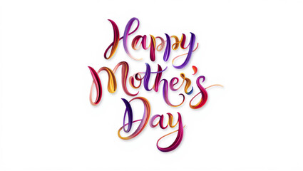 Obraz premium Happy Mother’s Day Handwritten Gradient Typography – Colorful Greeting Vector