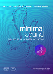 Party Set. Discotheque Background. Violet Music Flyer. Blue Dance Design. Techno Festival Template. Soundwave Beat Illustration. Concert Vector. Green Party Set