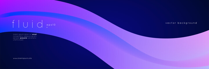 Fototapeta premium 3d Gradient Shape. Beautiful Abstract Liquid Fluid Background. Color Design For Creative Bg. Dynamic Digital Flow In A Modern Colourful Vector Curve. Blue And Purple 3d Gradient Shape.