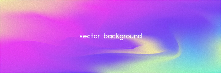 Noise Gradient Background. Abstract Grainy Bg In Pink, Purple And Blue Colors. Iridescent Hologram. Pearlescent Holographic Texture With Rainbow Foil. Modern Film Photo With Fluorescent Dust