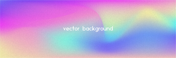 Fototapeta premium Noise Gradient Background. Abstract Grainy Bg In Pink, Purple And Blue Colors. Iridescent Hologram. Pearlescent Holographic Texture With Rainbow Foil. Grunge Blur Backdrop In Silver Mesh