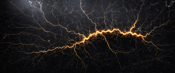 glowing cracks of energy on a dark surface