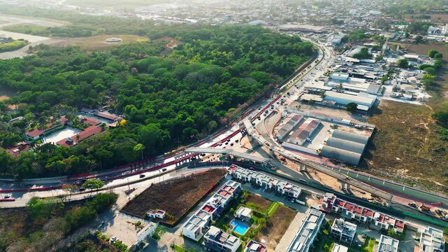 Construction of highway bridges next to puerto vallarta airport, mexico