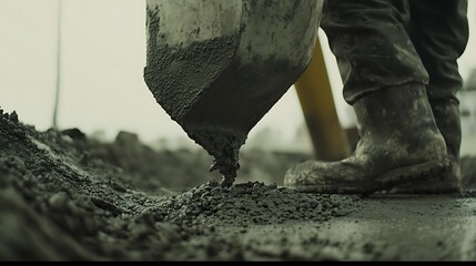 Concrete Pouring at Construction Site