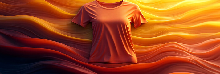 Orange T-Shirt 3D Render