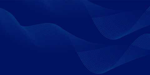 Abstract glowing wave lines on dark blue background. Dynamic wave pattern. Modern flowing wavy lines.