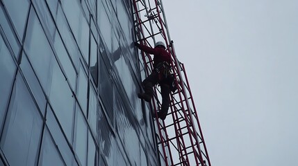 Window Cleaner on a High-Rise Building