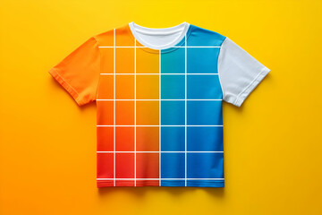 Color Gradient T-Shirt Mockup Illustration