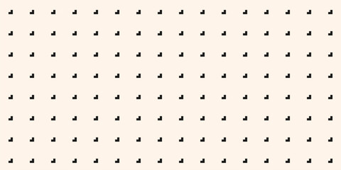 Vector minimal geometric pattern. Abstract black and white seamless texture with small geo shapes, pixels, arrows. Subtle minimalist background. Simple design for decor, print, wallpaper, package