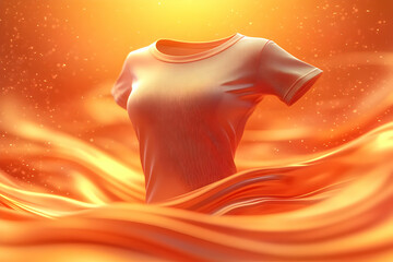 Orange Abstract 3D T-Shirt Mockup