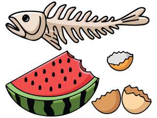 organic waste compost banana peel isolated vector illustration on white background