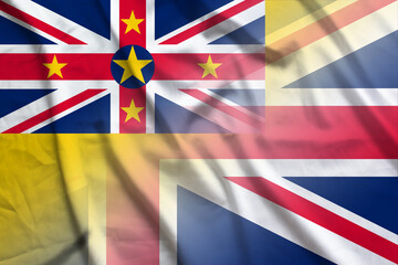 Niue and England political flag international relations GBR NIU