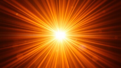 Obraz premium An exquisite abstract digital art piece showcasing a stunning sunlit effect with warm orange and yellowish rays of light.